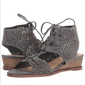 Vince Camuto Retana Leather Lace Up Wedge Sandals